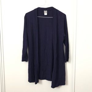 Bobi Navy Blue Three Quarter Sleeve Cardigan